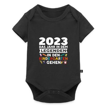 Kindergarten 2023 Anfang Kita-Anfang Geschenk - Baby Premium Kurzarmbody - Schwarz - Vorne
