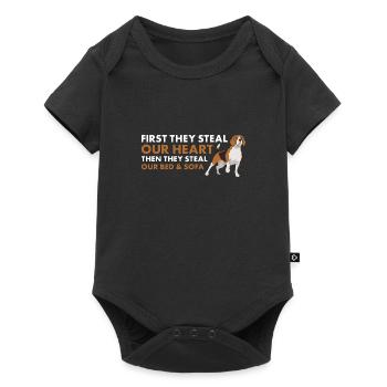 D’abord, ils volent notre cœur Beagle - Body à manches courtes Premium Bébé - noir - Devant