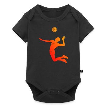 Joueur masculin de beach-volley beach-volley - Body à manches courtes Premium Bébé - noir - Devant