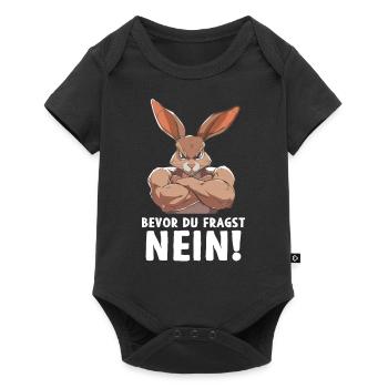 lapin lapin avant que vous ne demandiez non - Body à manches courtes Premium Bébé - noir - Devant
