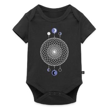 Geometric Pattern Moon Phases - Baby Premium short-sleeve bodysuit - black - Front