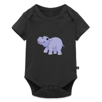 Cute Pygmy Hippo - MiniHippo - Baby Premium short-sleeve bodysuit - black - Front