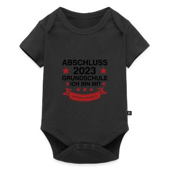 Grundschule Abschluss 2023 Schulabschluss Geschenk - Baby Premium Kurzarmbody - Schwarz - Vorne