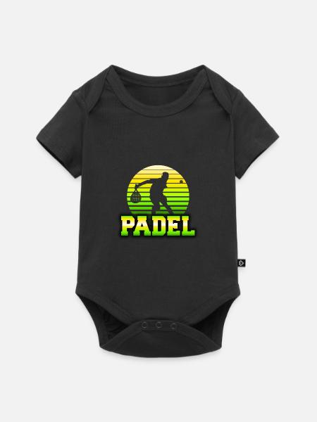 Padel Retro Sun Logo - Baby Premium Kurzarmbody - Schwarz