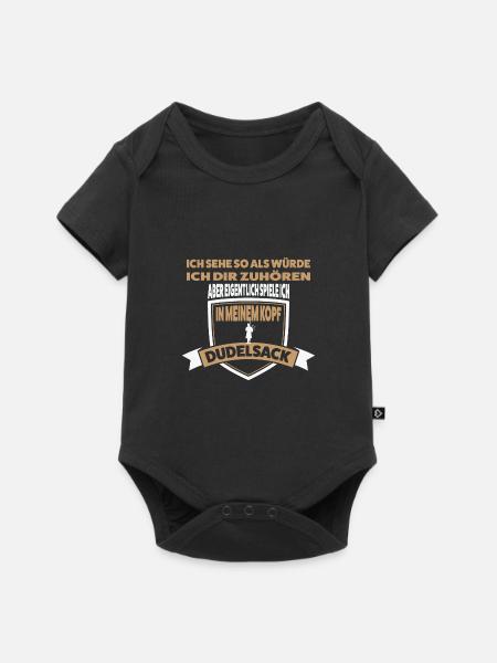 Dudelsack Musiker Dudelsackpfeifer Geschenk - Baby Premium Kurzarmbody - Schwarz