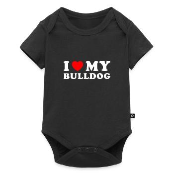 J’aime mon bouledogue - Body à manches courtes Premium Bébé - noir - Devant