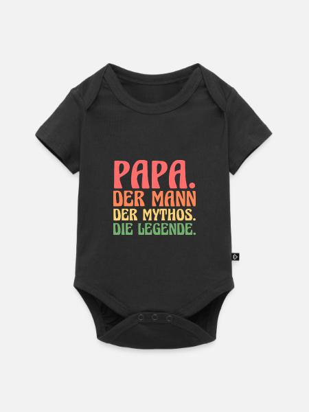 Papa Familie Vater Geschenk - Baby Premium Kurzarmbody - Schwarz