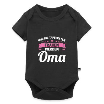 Oma Mutter Tag Omi Geschenk - Baby Premium Kurzarmbody - Schwarz - Vorne