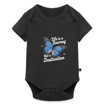 papillon monarque papillon papillons colorés - Body à manches courtes Premium Bébé - noir - Devant