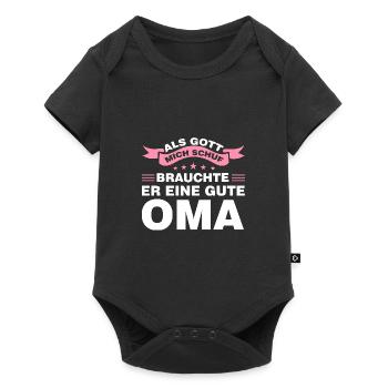 Oma Familie Großmutter Geschenk - Baby Premium Kurzarmbody - Schwarz - Vorne