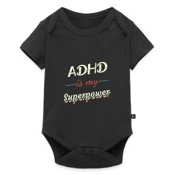 ADHD is my Superpower - Baby Premium short-sleeve bodysuit - black - Front