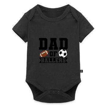 baller fussball baller Geschenk - Baby Premium Kurzarmbody - Schwarz - Vorne