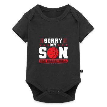 Basketball Sohn Basketball Mutter Sport Geschenk - Baby Premium Kurzarmbody - Schwarz - Vorne