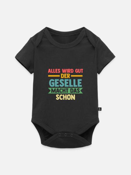 Geselle Prüfung Gesellenbrief Geschenk - Baby Premium Kurzarmbody - Schwarz