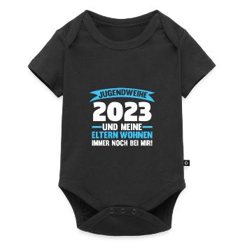 Jugendweihe Party Geschenk - Baby Premium Kurzarmbody - Schwarz - Vorne