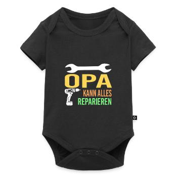 Opa Familie Opas Geschenk - Baby Premium Kurzarmbody - Schwarz - Vorne