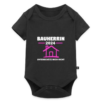 Bauherrin 2024 Hausbau Bauleiterin Geschenk - Baby Premium Kurzarmbody - Schwarz - Vorne