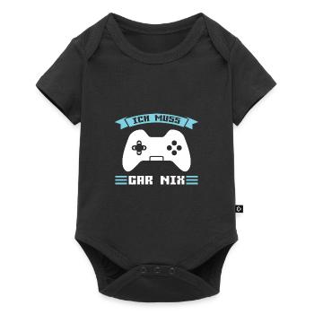 Gaming Zocken Gamer Geschenk - Baby Premium Kurzarmbody - Schwarz - Vorne