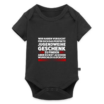 Jugendweihe Jugend Jugendfeier Geschenk - Baby Premium Kurzarmbody - Schwarz - Vorne