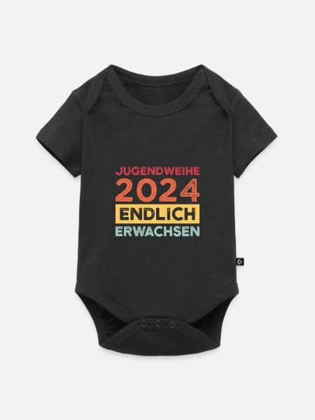 Jugendweihe 2024 Jugend Konfirmation Geschenk - Baby Premium Kurzarmbody - Schwarz