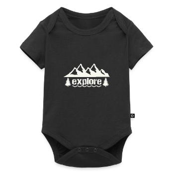 explore - Baby Premium Kurzarmbody - Schwarz - Vorne