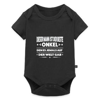 Onkel Familie Onkel Geschenk - Baby Premium Kurzarmbody - Schwarz - Vorne