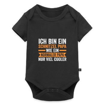 Schnitzel Papa Schnitzel Papa Geschenk - Baby Premium Kurzarmbody - Schwarz - Vorne