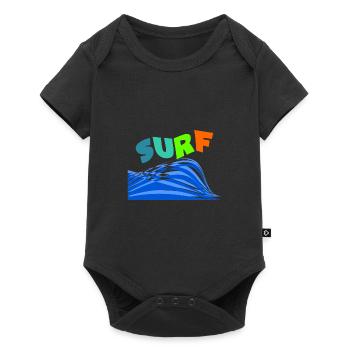 SURF. SURFEUR. SURFEUSE. SPORT. VACANCES. VOYAGE. - Body à manches courtes Premium Bébé - noir - Devant