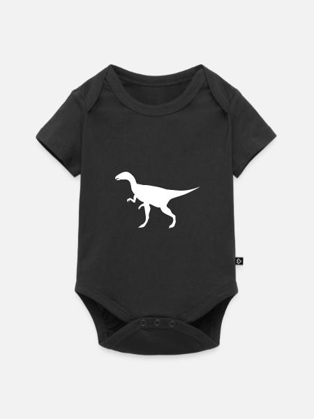 Dino - Baby Premium Kurzarmbody - Schwarz
