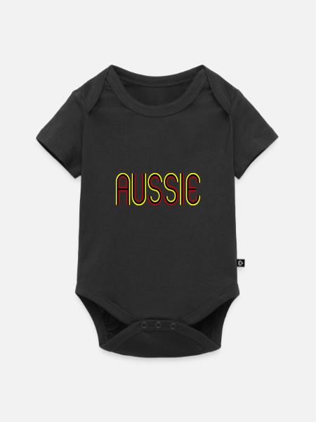 Aussie Aborigine Flag - Baby Premium Kurzarmbody - Schwarz