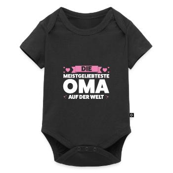 Oma Großmutter Großmütter Geschenk - Baby Premium Kurzarmbody - Schwarz - Vorne