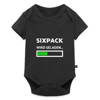 Lustiges Sport Design Sixpack wird geladen - Baby Premium Kurzarmbody - Schwarz - Vorne