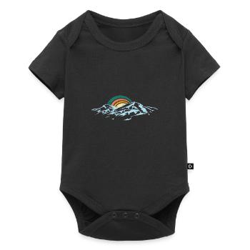 Sonnenuntergang über verschneiten Gipfeln - Baby Premium Kurzarmbody - Schwarz - Vorne