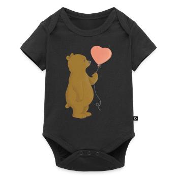 Joyeux ourson avec ballon rose - Body à manches courtes Premium Bébé - noir - Devant
