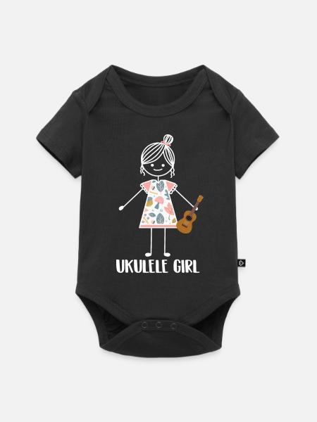 Ukulele - Baby Premium Kurzarmbody - Schwarz