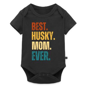 Beste Husky Mama Muttertag Geschenk Retro Husky - Baby Premium Kurzarmbody - Schwarz - Vorne