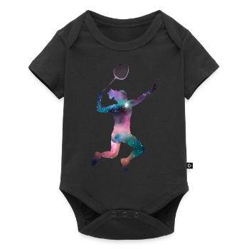 Badminton Player Silhouette Hobby Sports - Baby Premium short-sleeve bodysuit - black - Front