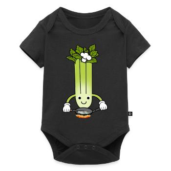Sellerie Chef Ironisches Sprichwort: Lauchgemüse - Baby Premium Kurzarmbody - Schwarz - Vorne