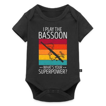 Bassoonist design for woodwind orchestra - Baby Premium short-sleeve bodysuit - black - Front