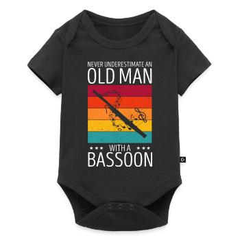 Fagottrohr für Fagottist und Fagottorchester - Baby Premium Kurzarmbody - Schwarz - Vorne