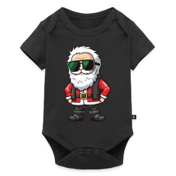 Weihnachtsmann Comic Santa - Baby Premium Kurzarmbody - Schwarz - Vorne