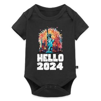 Happy New Year with fireworks in New York - Baby Premium short-sleeve bodysuit - black - Front
