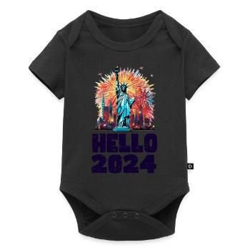 Happy New Year with fireworks in New York - Baby Premium short-sleeve bodysuit - black - Front