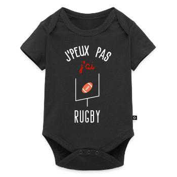 J peux pas j ai Rugby - Body à manches courtes Premium Bébé - noir - Devant