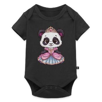 Kawaii panda in princess dress - Baby Premium short-sleeve bodysuit - black - Front