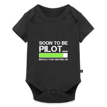 Pilot Pilot Flugzeug Geschenk - Baby Premium Kurzarmbody - Schwarz - Vorne