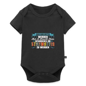Stiefmama Familie Bonus Mama Geschenk - Baby Premium Kurzarmbody - Schwarz - Vorne