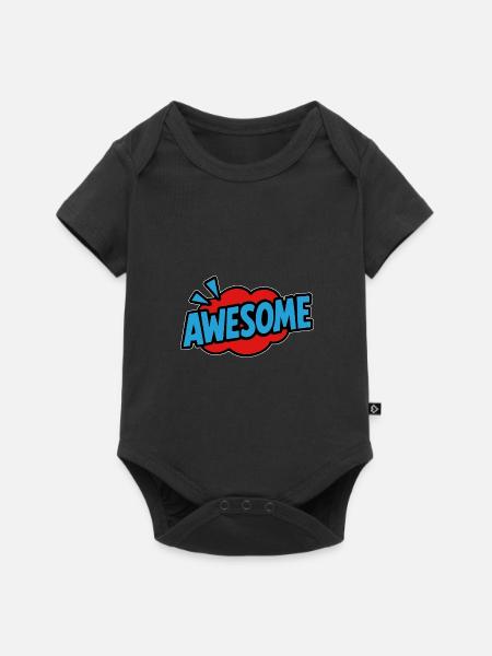 Awesome Retro Schriftzug Comic - Baby Premium Kurzarmbody - Schwarz