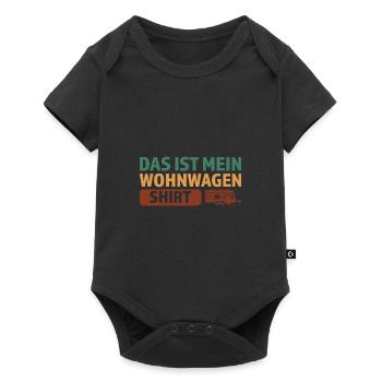 Campen Wohnwagen Camping Camper Geschenk - Baby Premium Kurzarmbody - Schwarz - Vorne