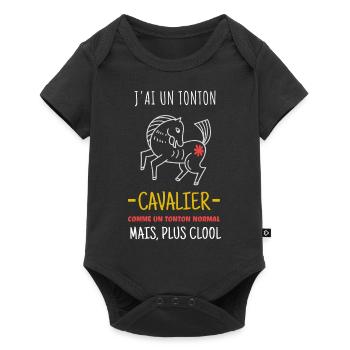 Tonton Cavalier Cool - Body à manches courtes Premium Bébé - noir - Devant